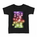 tシャツ キッズ 半袖 黒地 ブラック デザイン 90 100 110 120 130 140 150 160 Tシャツ ティーシャツ T shirt 002255 蛍光 カラフル(4)