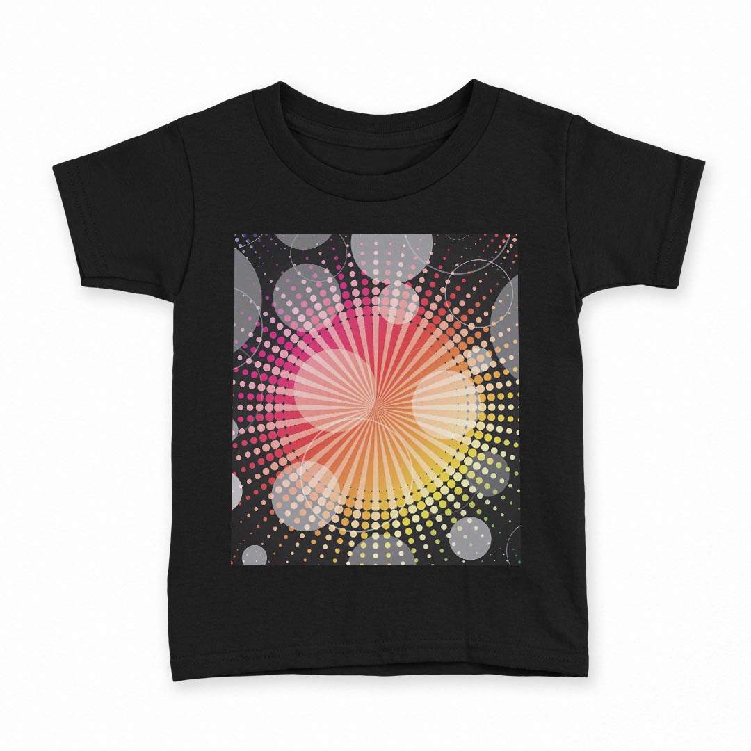 tシャツ キッズ 半袖 黒地 ブラック デザイン 90 100 110 120 130 140 150 160 Tシャツ ティーシャツ T shirt 002344 模様　カラフル