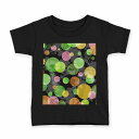 tシャツ キッズ 半袖 黒地 ブラック デザイン 90 100 110 120 130 140 150 160 Tシャツ ティーシャツ T shirt 002345 模様 カラフル(4)