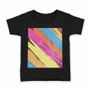tシャツ キッズ 半袖 黒地 ブラック デザイン 90 100 110 120 130 140 150 160 Tシャツ ティーシャツ T shirt 002368 カラフル 模様(4)