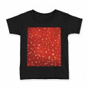 tシャツ キッズ 半袖 黒地 ブラック デザイン 90 100 110 120 130 140 150 160 Tシャツ ティーシャツ T shirt 002382 星 シンプル 赤(4)