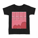 tシャツ キッズ 半袖 黒地 ブラック デザイン 90 100 110 120 130 140 150 160 Tシャツ ティーシャツ T shirt 002446 チョコレート ピンク