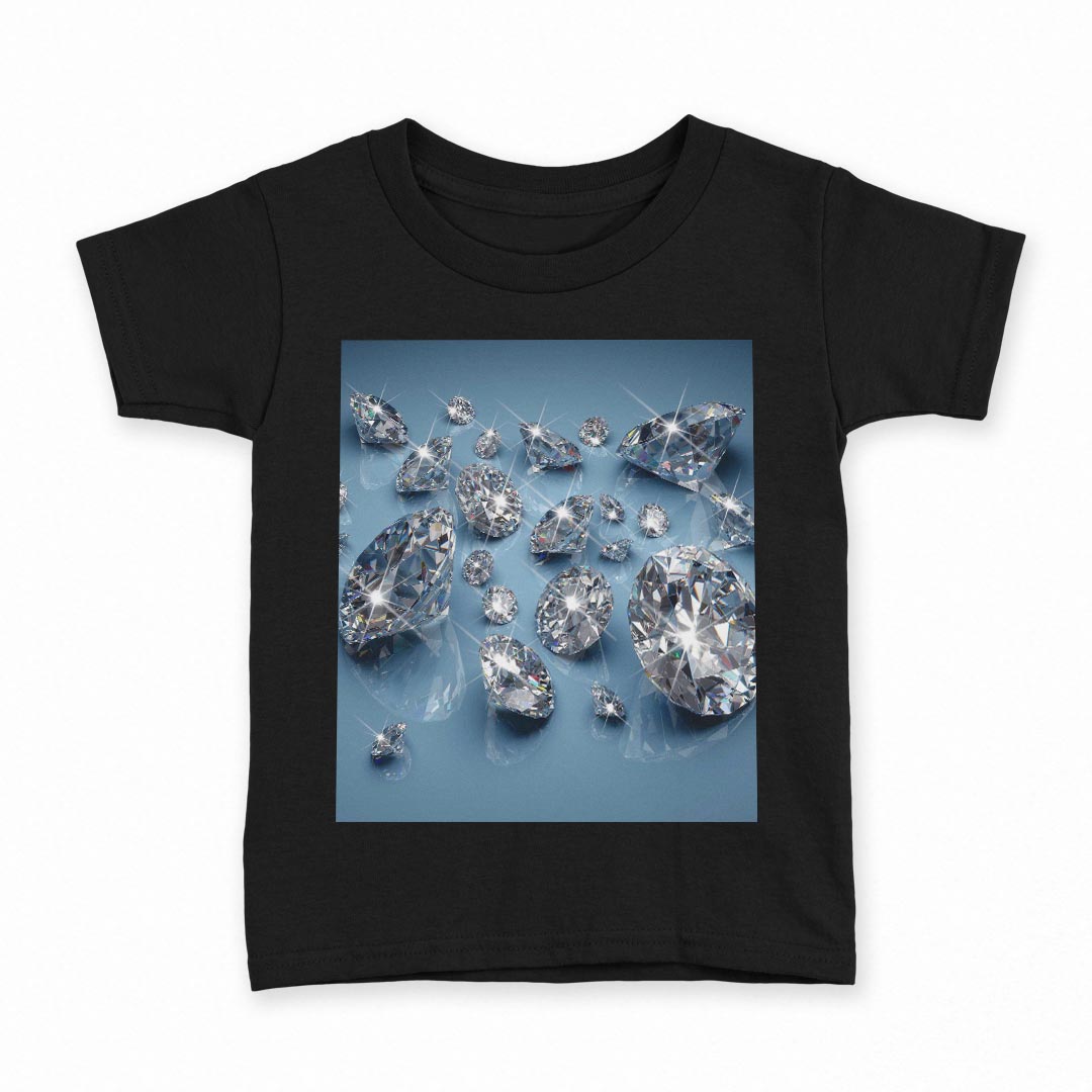 乐天商城 - tシャツ キッズ 半袖 黒地 ブラック デザイン 90 100 110 120 130 140 150 160 Tシャツ ティーシャツ T shirt 002878 宝石　写真