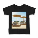 tシャツ キッズ 半袖 黒地 ブラック デザイン 90 100 110 120 130 140 150 160 Tシャツ ティーシャツ T shirt 002927 海 空 写真(4)