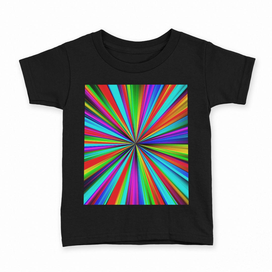 tシャツ キッズ 半袖 黒地 ブラック デザイン 90 100 110 120 130 140 150 160 Tシャツ ティーシャツ T shirt 003382 ボーダー　カラフル