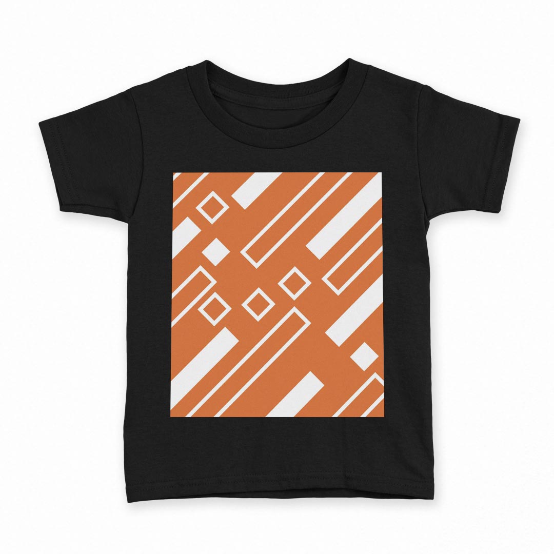 Other - tシャツ キッズ 半袖 黒地 ブラック デザイン 90 100 110 120 130 140 150 160 Tシャツ ティーシャツ T shirt 003896 模様　オレンジ　白