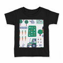 tシャツ キッズ 半袖 黒地 ブラック デザイン 90 100 110 120 130 140 150 Tシャツ ティーシャツ T shirt 003930 うさぎ　動物　キャラクター