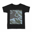tシャツ キッズ 半袖 黒地 ブラック デザイン 90 100 110 120 130 140 150 160 Tシャツ ティーシャツ T shirt 004127 迷彩 カモフラ 模様