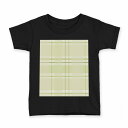 tシャツ キッズ 半袖 黒地 ブラック デザイン 90 100 110 120 130 140 150 160 Tシャツ ティーシャツ T shirt 004189 チェック 緑(4)