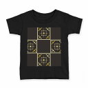 tシャツ キッズ 半袖 黒地 ブラック デザイン 90 100 110 120 130 140 150 160 Tシャツ ティーシャツ T shirt 004191 模様 エレガント 黒(4)