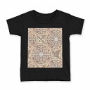 tシャツ キッズ 半袖 黒地 ブラック デザイン 90 100 110 120 130 140 150 160 Tシャツ ティーシャツ T shirt 004323 模様 エレガント ブラウン(4)
