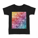 tシャツ キッズ 半袖 黒地 ブラック デザイン 90 100 110 120 130 140 150 160 Tシャツ ティーシャツ T shirt 004500 ハート カラフル レインボー
