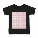 tシャツ キッズ 半袖 黒地 ブラック デザイン 90 100 110 120 130 140 150 160 Tシャツ ティーシャツ T shirt 004988 ハート チェック ピンク(4)