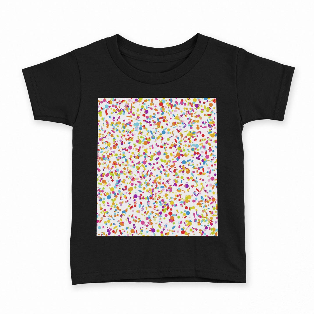 tシャツ キッズ 半袖 黒地 ブラック デザイン 90 100 110 120 130 140 150 160 Tシャツ ティーシャツ T shirt 005265 星　水玉　カラフル