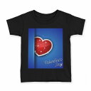 tシャツ キッズ 半袖 黒地 ブラック デザイン 90 100 110 120 130 140 150 160 Tシャツ ティーシャツ T shirt 005280 ハート バレンタイン キラキラ