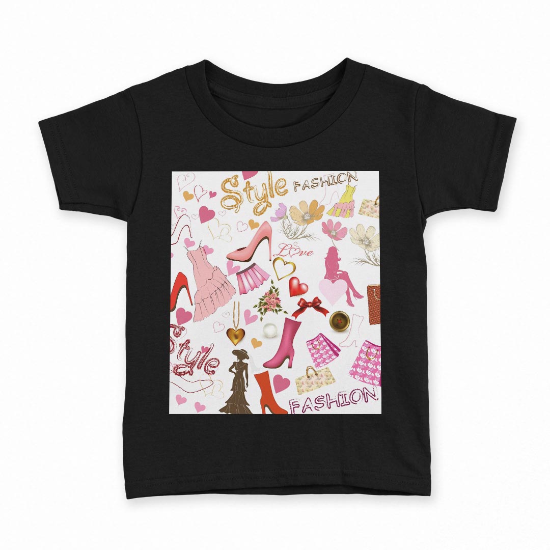 tシャツ キッズ 半袖 黒地 ブラック デザイン 90 100 110 120 130 140 150 Tシャツ ティーシャツ T shirt 005301 おしゃれ　服　靴