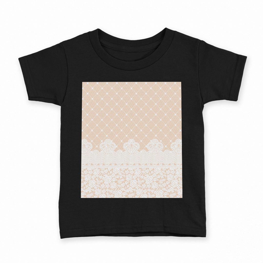 tシャツ キッズ 半袖 黒地 ブラック デザイン 90 100 110 120 130 140 150 160 Tシャツ ティーシャツ T shirt 005366 ベージュ　白　エレガント