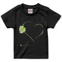 tシャツ キッズ 半袖 黒地 ブラック デザイン 90 100 110 120 130 140 150 Tシャツ ティーシャツ T shirt 005483 クローバー　ハート