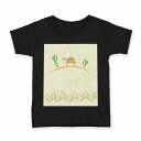 tシャツ キッズ 半袖 黒地 ブラック デザイン 90 100 110 120 130 140 150 160 Tシャツ ティーシャツ T shirt 005489 亀 イラスト