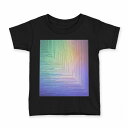 tシャツ キッズ 半袖 黒地 ブラック デザイン 90 100 110 120 130 140 150 160 Tシャツ ティーシャツ T shirt 005546 レインボー 模様
