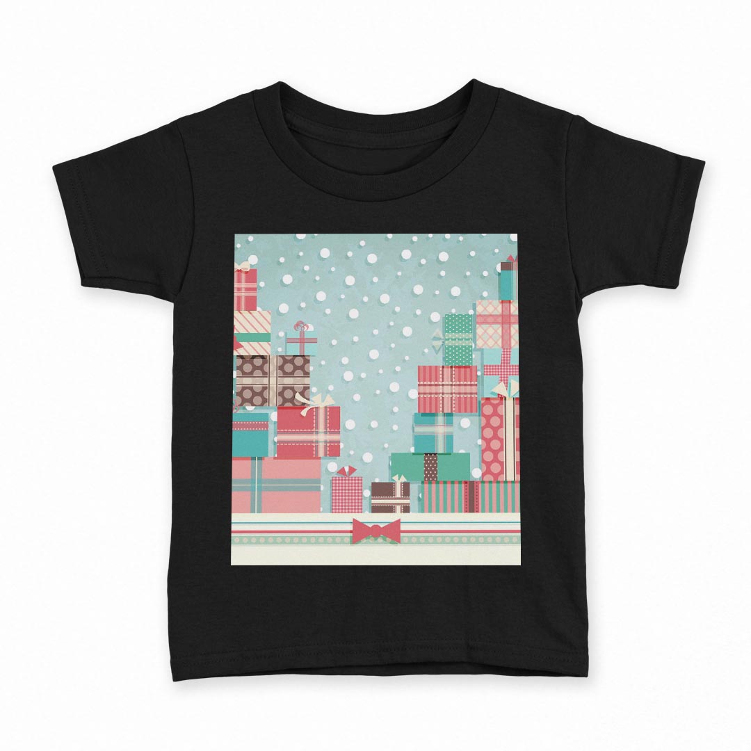 tシャツ キッズ 半袖 黒地 ブラック デザイン 90 100 110 120 130 140 150 160 Tシャツ ティーシャツ T shirt 005633 プレゼント　雪