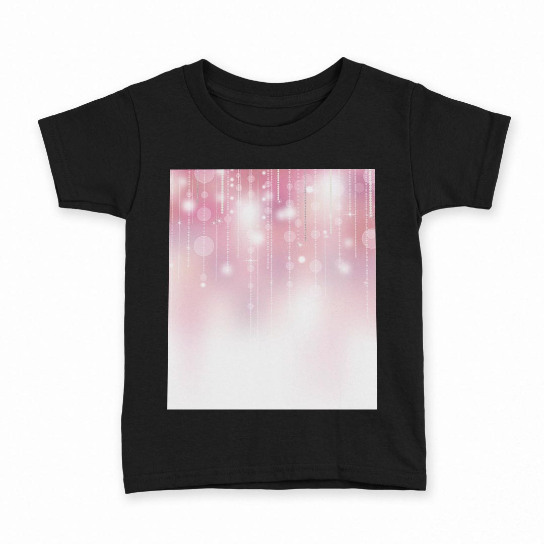 tシャツ キッズ 半袖 黒地 ブラック デザイン 90 100 110 120 130 140 150 Tシャツ ティーシャツ T shirt 005661 ピンク　きらきら