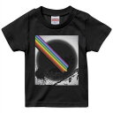 tシャツ キッズ 半袖 黒地 ブラック デザイン 90 100 110 120 130 140 150 160 Tシャツ ティーシャツ T shirt 005853 虹 レインボー インク ペンキ