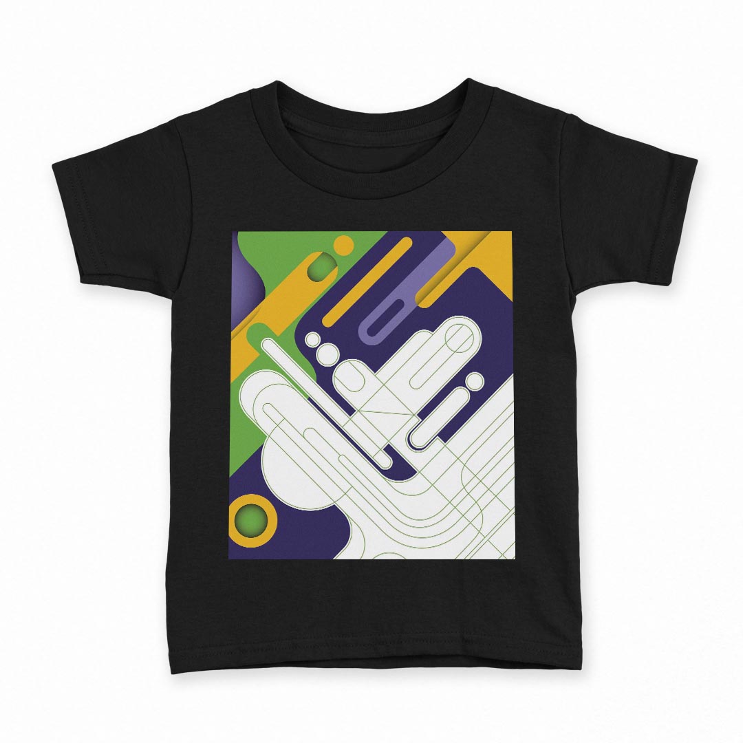 tシャツ キッズ 半袖 黒地 ブラック デザイン 90 100 110 120 130 140 150 Tシャツ ティーシャツ T shirt 005864 カラフル　デザイン