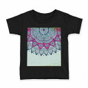 tシャツ キッズ 半袖 黒地 ブラック デザイン 90 100 110 120 130 140 150 160 Tシャツ ティーシャツ T shirt 006146 レース 青 ブルー
