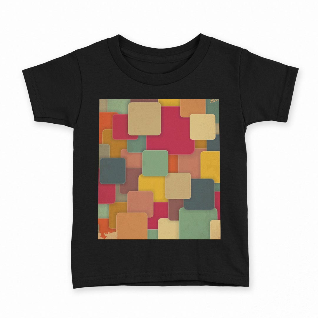 tシャツ キッズ 半袖 黒地 ブラック デザイン 90 100 110 120 130 140 150 Tシャツ ティーシャツ T shirt 006163 カラフル　模様