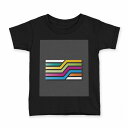 tシャツ キッズ 半袖 黒地 ブラック デザイン 90 100 110 120 130 140 150 160 Tシャツ ティーシャツ T shirt 006565 カラフル レインボー