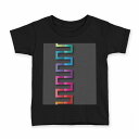 tシャツ キッズ 半袖 黒地 ブラック デザイン 90 100 110 120 130 140 150 160 Tシャツ ティーシャツ T shirt 006567 カラフル レインボー