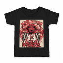 tシャツ キッズ 半袖 黒地 ブラック デザイン 90 100 110 120 130 140 150 160 Tシャツ ティーシャツ T shirt 006628 動物 英語 文字