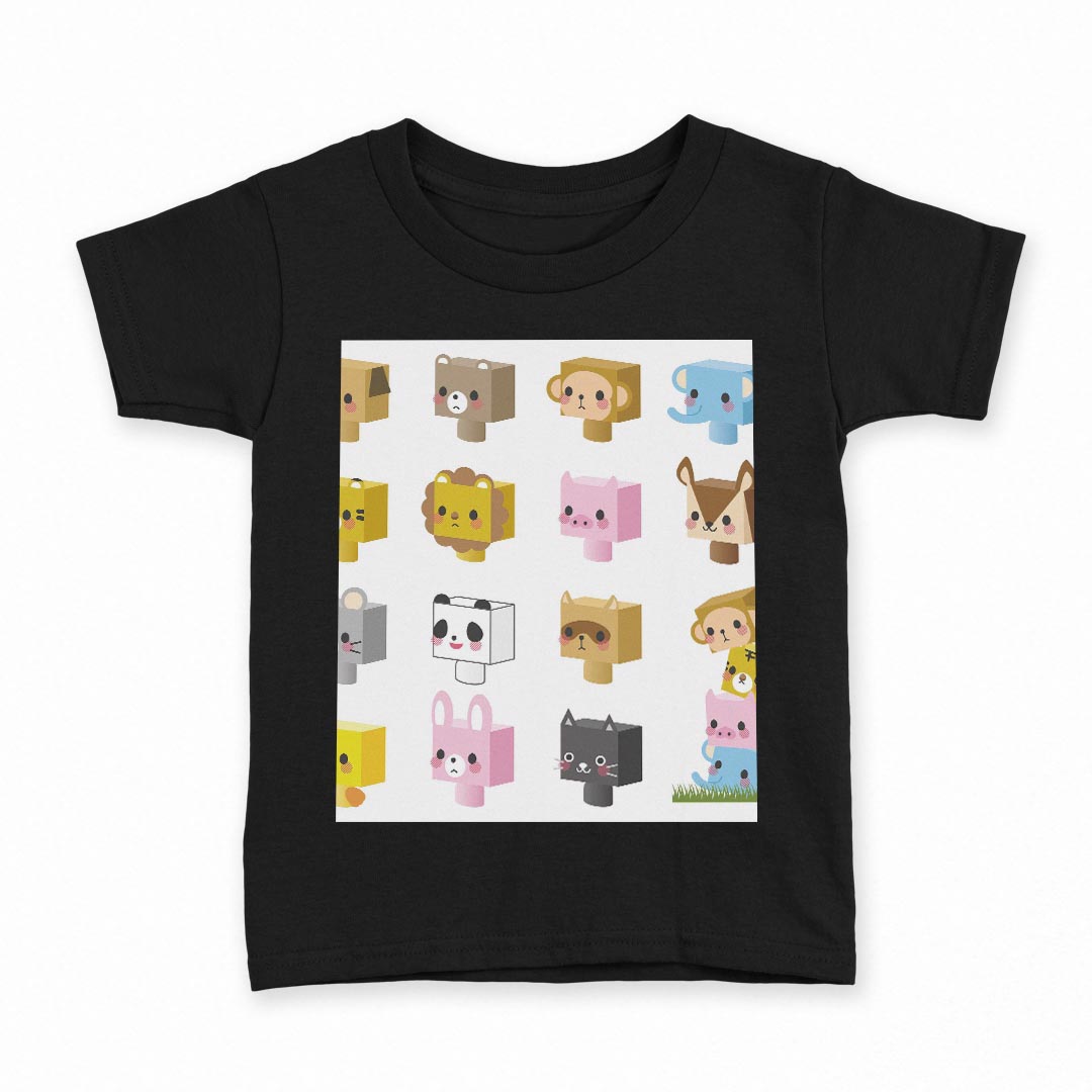 tシャツキッズ半袖黒地ブラックデザ...