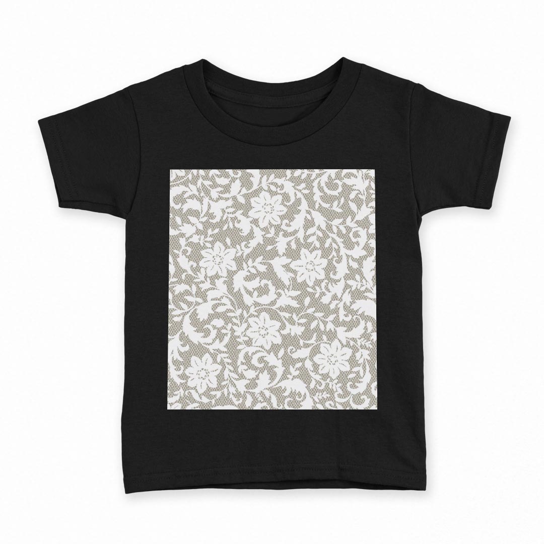 tシャツ キッズ 半袖 黒地 ブラック デザイン 90 100 110 120 130 140 150 160 Tシャツ ティーシャツ T shirt 006838 花　フラワー　模様
