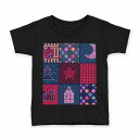 tシャツ キッズ 半袖 黒地 ブラック デザイン 90 100 110 120 130 140 150 160 Tシャツ ティーシャツ T shirt 006905 模様 プレゼント 月(4)