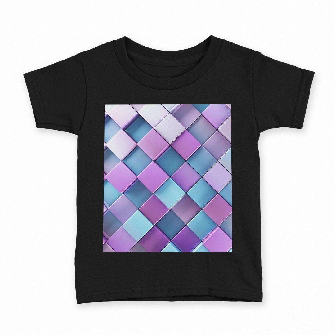 tシャツ キッズ 半袖 黒地 ブラック デザイン 90 100 110 120 130 140 150 160 Tシャツ ティーシャツ T shirt 006919 チェック　模様