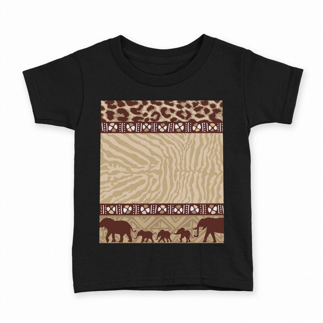 tシャツ キッズ 半袖 黒地 ブラック デザイン 90 100 110 120 130 140 150 160 Tシャツ ティーシャツ T shirt 007062 柄　動物　模様