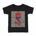 tシャツ キッズ 半袖 黒地 ブラック デザイン 90 100 110 120 130 140 150 160 Tシャツ ティーシャツ T shirt 007114 イラスト キャラクター(4)