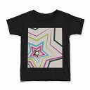 tシャツ キッズ 半袖 黒地 ブラック デザイン 90 100 110 120 130 140 150 160 Tシャツ ティーシャツ T shirt 007162 カラフル レインボー
