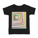 tシャツ キッズ 半袖 黒地 ブラック デザイン 90 100 110 120 130 140 150 160 Tシャツ ティーシャツ T shirt 007163 カラフル レインボー