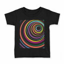 tシャツ キッズ 半袖 黒地 ブラック デザイン 90 100 110 120 130 140 150 160 Tシャツ ティーシャツ T shirt 007164 カラフル レインボー