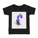 tシャツ キッズ 半袖 黒地 ブラック デザイン 90 100 110 120 130 140 150 160 Tシャツ ティーシャツ T shirt 007234 レインボー 人物