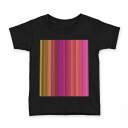 tシャツ キッズ 半袖 黒地 ブラック デザイン 90 100 110 120 130 140 150 160 Tシャツ ティーシャツ T shirt 007235 レインボー ストライプ