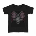 tシャツ キッズ 半袖 黒地 ブラック デザイン 90 100 110 120 130 140 150 160 Tシャツ ティーシャツ T shirt 007254 レース(4)