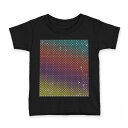 tシャツ キッズ 半袖 黒地 ブラック デザイン 90 100 110 120 130 140 150 160 Tシャツ ティーシャツ T shirt 007424 カラフル レインボー 水玉