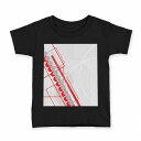 tシャツ キッズ 半袖 黒地 ブラック デザイン 90 100 110 120 130 140 150 Tシャツ ティーシャツ T shirt 007597 赤 レッド 灰色 グレー デザイン