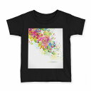 tシャツ キッズ 半袖 黒地 ブラック デザイン 90 100 110 120 130 140 150 160 Tシャツ ティーシャツ T shirt 007668 カラフル レインボー 蝶