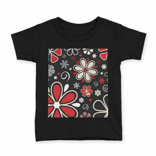 tシャツ キッズ 半袖 黒地 ブラック デザイン 90 100 110 120 130 140 150 160 Tシャツ ティーシャツ T shirt 007735 花 フラワー 赤 レッド 模様 tシャツ キッズ 半袖 黒地 ブラック デザイン 90 100 110 120 130 140 150 160 Tシャツ ティーシャツ T shirt 007735 花 フラワー 赤 レッド 模様
