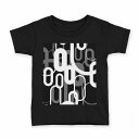 tシャツ キッズ 半袖 黒地 ブラック デザイン 90 100 110 120 130 140 150 160 Tシャツ ティーシャツ T shirt 007886 白黒 模様 ブラック 黒(4)